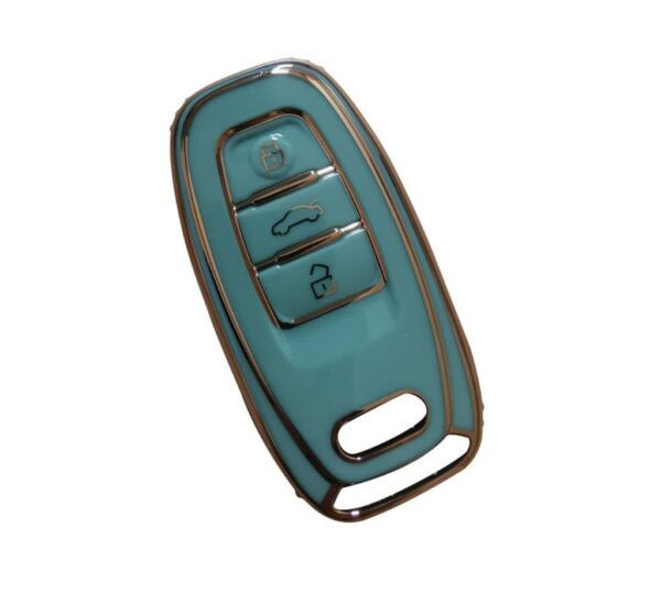 Audi Key Fob Cover TPU Protection Case Compatible with A3, A4, A5, A6, Q3, Q5, Q7 Models – Premium Soft TPU Shell with Full Coverage, Scratch-Resistant, Durable and Slim Design for Audi Smart Key Remote
