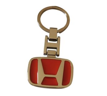 Premium Gold-Plated Honda Logo Metal Keychain with Red Enamel Accent – Stylish Car Accessory for Honda Owners