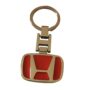 Premium Gold-Plated Honda Logo Metal Keychain with Red Enamel Accent – Stylish Car Accessory for Honda Owners