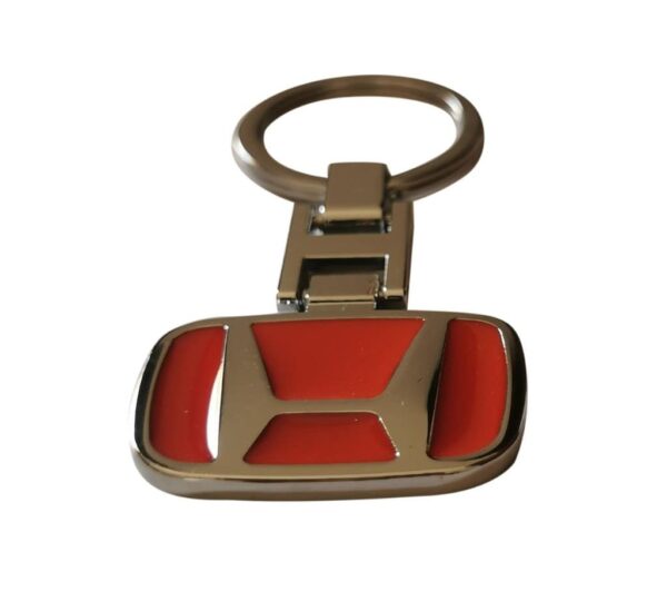 Premium Gold-Plated Honda Logo Metal Keychain with Red Enamel Accent – Stylish Car Accessory for Honda Owners - Image 2