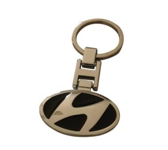 Hyundai Premium Metal Logo Keychain – Sleek Black and Silver Oval Design for Car Enthusiasts, Luxury Hyundai Metal Logo Keychain – Black and Silver Oval Design for a Premium Look