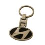 Hyundai Premium Metal Logo Keychain - Sleek Black and Silver Oval Design for Car Enthusiasts, Luxury Hyundai Metal Logo Keychain - Black and Silver Oval Design for a Premium Look