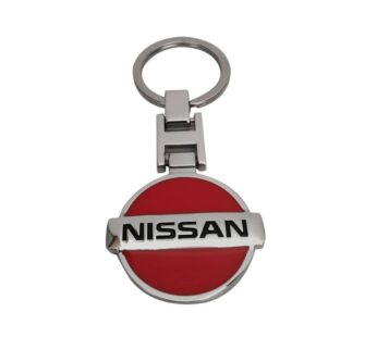 Premium Nissan Metal Logo Keychain in Red and Silver – Durable Car Brand Keyring for Nissan Enthusiasts, High-Quality Nissan Car Brand Keyring