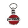 Premium Nissan Metal Logo Keychain in Red and Silver – Durable Car Brand Keyring for Nissan Enthusiasts, High-Quality Nissan Car Brand Keyring