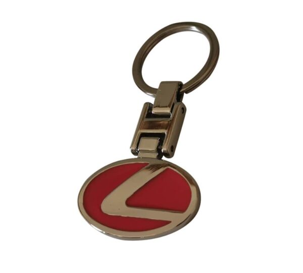 Lexus Premium Metal Logo Keychain in Red and Silver with Elegant Oval Design – Durable, Stylish Car Accessory for Lexus Owners, High-Quality Lexus Oval Logo Keychain – Premium Metal Red and Silver Finish, Perfect for Car Enthusiasts and Lexus Fans