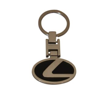 Premium Lexus Metal Logo Keychain – Sleek Black and Silver Oval Design for Stylish Car Owners, Lexus Car Keychain with Premium Black and Silver Metal Finish – Oval Design for Luxury Enthusiasts