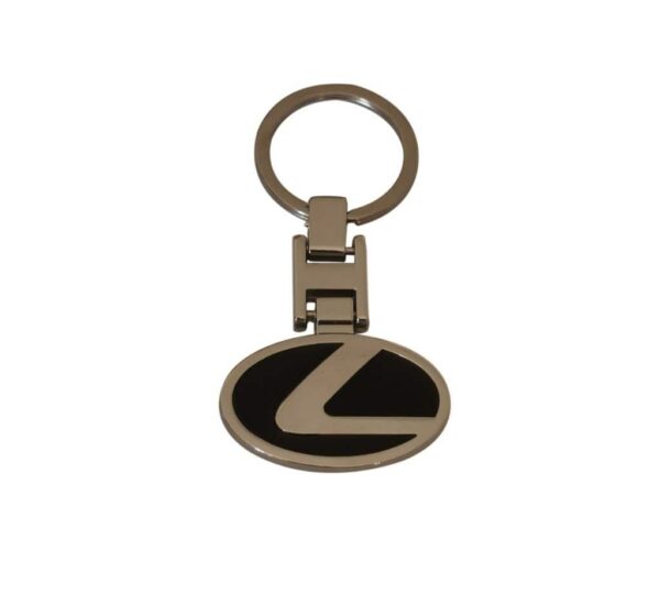 Premium Lexus Metal Logo Keychain – Sleek Black and Silver Oval Design for Stylish Car Owners, Lexus Car Keychain with Premium Black and Silver Metal Finish – Oval Design for Luxury Enthusiasts - Image 2