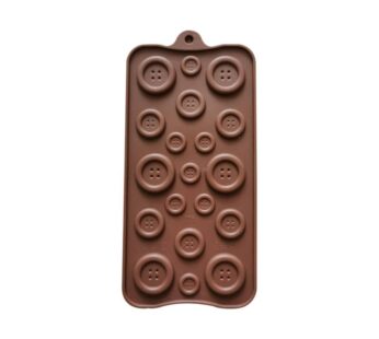 Button-Shaped Silicone Chocolate Mould, 15-Cavity Baking Tray for DIY Chocolate, Candy, Jelly, and Fondant Making – Flexible, Non-Stick, Heat-Resistant Silicone Mold for Kitchen Use