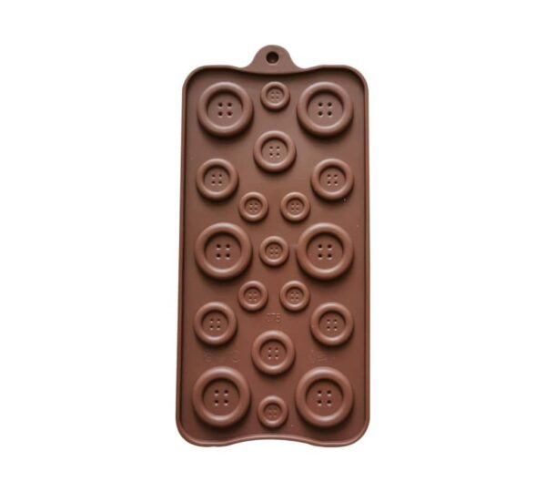 Button-Shaped Silicone Chocolate Mould, 15-Cavity Baking Tray for DIY Chocolate, Candy, Jelly, and Fondant Making – Flexible, Non-Stick, Heat-Resistant Silicone Mold for Kitchen Use