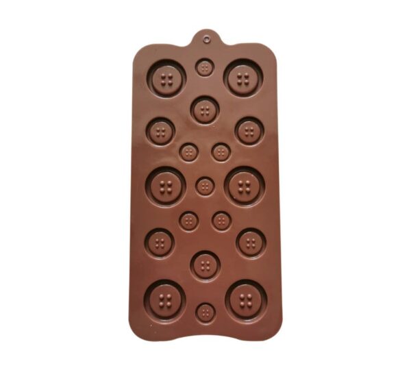 Button-Shaped Silicone Chocolate Mould, 15-Cavity Baking Tray for DIY Chocolate, Candy, Jelly, and Fondant Making – Flexible, Non-Stick, Heat-Resistant Silicone Mold for Kitchen Use - Image 2