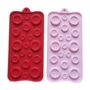 Button-Shaped Silicone Chocolate Mould, 15-Cavity Baking and Candy Making Tray, 2-Piece Set in Red and Pink – Non-Stick, Flexible, Food-Grade Molds for Chocolate, Candy, Jelly, and Fondant Creations