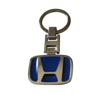 Premium Honda Logo Metal Keychain in Silver and Blue – Durable H Design Car Brand Emblem Accessory, Official Car Brand Emblem Accessory
