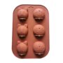 Cartoon Cat and Doraemon Character Silicone Baking Mould – 6-Cavity Brown Chocolate and Candy Mold for Fun, Themed Homemade Treats