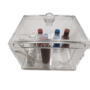 Clear Acrylic Cotton Swab Storage Box with Lid – Large Size (13 x 15 x 11 cm) – Multipurpose Bathroom Organizer & Dispenser for Cotton Sticks, Pads, and Small Essentials