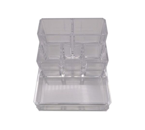 Multi-Compartment Acrylic Makeup Stand for Lipstick, Eyeliner, and Nail Polish Storage, Transparent Cosmetic Storage Box for Lipsticks, Nail Polishes, and Makeup Pencils - Compact and Durable Design - Image 3