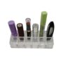 Clear Acrylic Lipstick Organizer with Multiple Compartments for Easy Makeup Storage and Display, Transparent Acrylic Lipstick Organizer with Adjustable Slots for All Sizes of Lipsticks