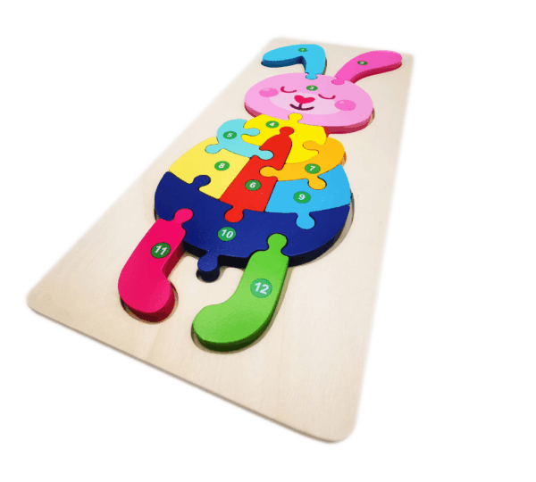 Educational Wooden Puzzle Toy – Montessori Learning for Toddlers with Numbers, Colors & Shapes – Creative Kid’s Jigsaw Game - Image 2