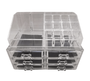 Cosmetic Makeup Case 6-Drawer Storage Organizer – Multi-Compartment Lipstick, Jewelry, and Makeup Brush Holder with Spacious Drawers