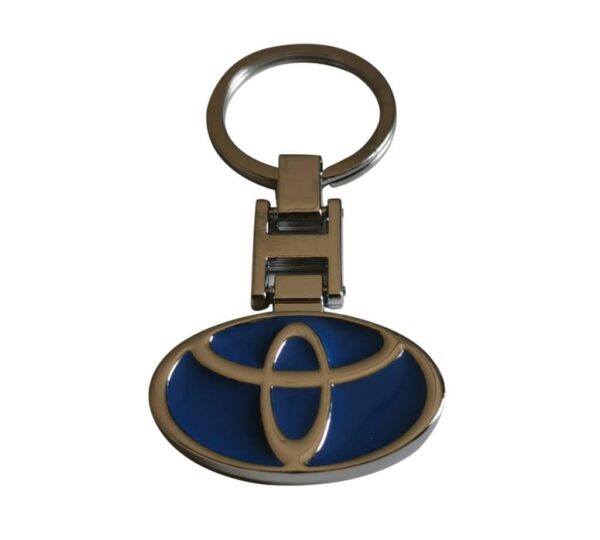 Premium Toyota Logo Metal Keychain in Blue and Silver – Durable Car Brand Emblem Design for Toyota Enthusiasts