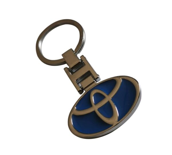 Premium Toyota Logo Metal Keychain in Blue and Silver – Durable Car Brand Emblem Design for Toyota Enthusiasts - Image 2