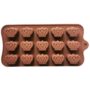 Crown Shaped Silicone Chocolate Mould with 15 Cavities, Non-Stick Flexible Baking Tray Mold for Homemade Chocolates, Candies, and Royal-Themed Treats – Brown