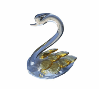 Crystal Golden Swan Couple Figurine – Elegant Glass Love Birds Gift for Wedding, Marriage, Anniversary & Home Décor – Romantic Keepsake for Parents or Couples – Collectible Showpiece