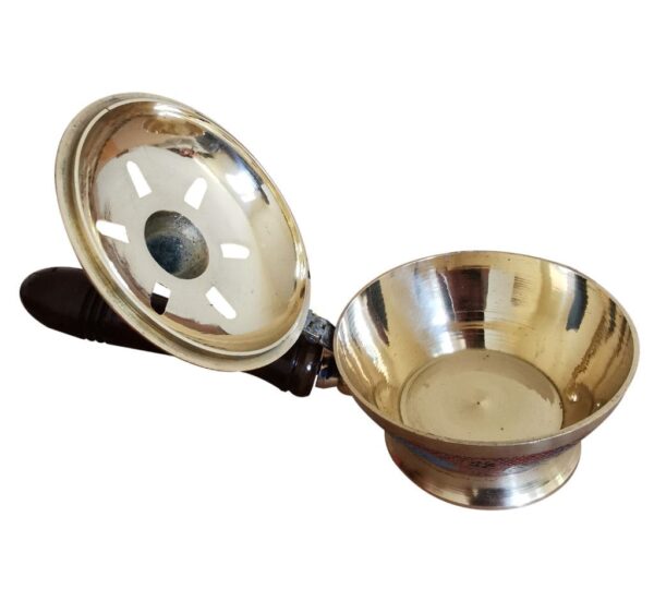 Decorative Metal Incense Burner with Enamelled Lid, Traditional Handcrafted Design, Durable and Elegant Aromatherapy Accessory for Home, Meditation, and Spiritual Use - Image 4