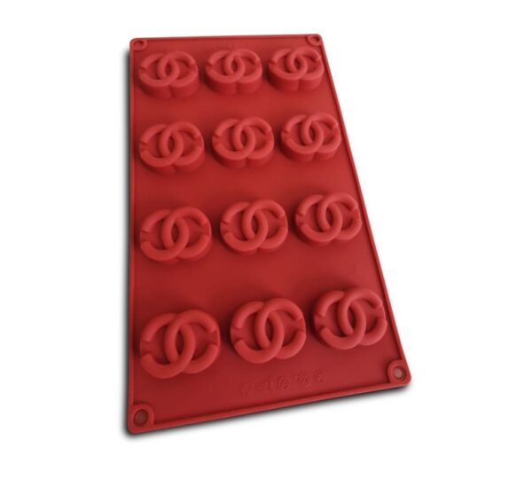 Designer Logo Silicone Mould – 12-Cavity Brown Flexible Non-Stick Baking Tray Mold for Chocolate, Candy, Soap, and Craft Making, Food-Grade Silicone Durable Mold for Custom Desserts and Gifts - Image 2
