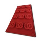 Designer Logo Silicone Mould – 12-Cavity Brown Flexible Non-Stick Baking Tray Mold for Chocolate, Candy, Soap, and Craft Making, Food-Grade Silicone Durable Mold for Custom Desserts and Gifts - Image 3