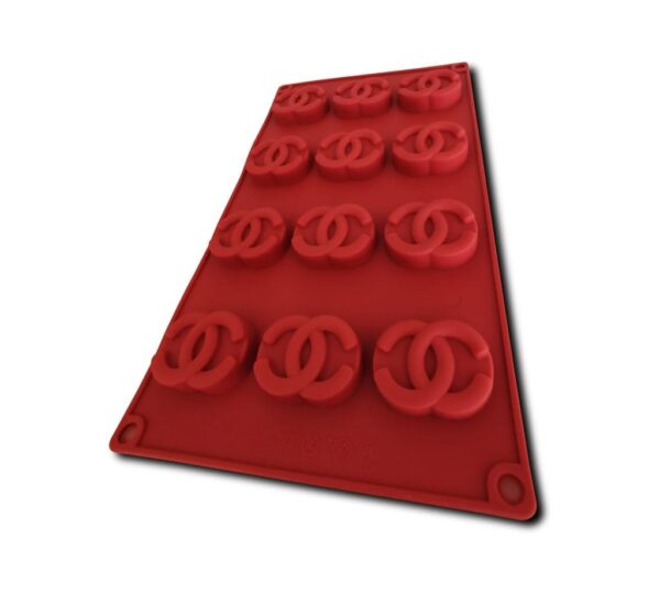 Designer Logo Silicone Mould – 12-Cavity Brown Flexible Non-Stick Baking Tray Mold for Chocolate, Candy, Soap, and Craft Making, Food-Grade Silicone Durable Mold for Custom Desserts and Gifts - Image 3