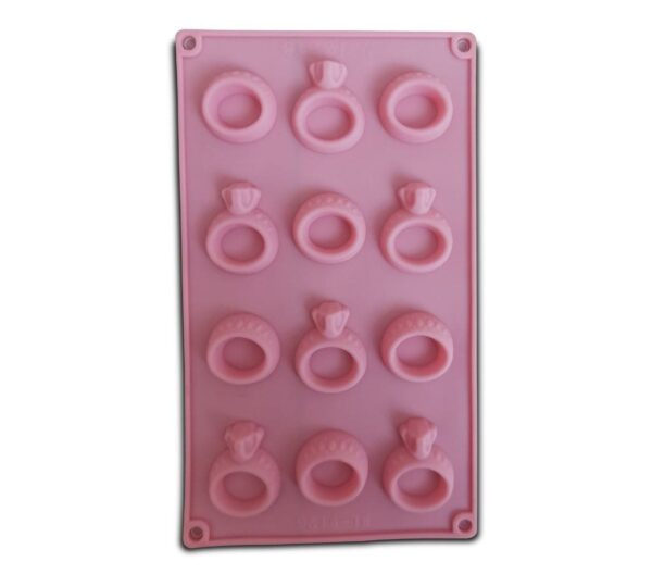 Diamond Ring Silicone Mould – 12-Cavity Non-Stick Baking Tray Mold for Chocolate, Candy, Jelly, Soap, and Craft Making, Flexible and Reusable Food-Grade Silicone Mold for Weddings and Parties - Image 3