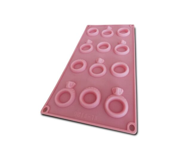 Diamond Ring Silicone Mould – 12-Cavity Non-Stick Baking Tray Mold for Chocolate, Candy, Jelly, Soap, and Craft Making, Flexible and Reusable Food-Grade Silicone Mold for Weddings and Parties - Image 4