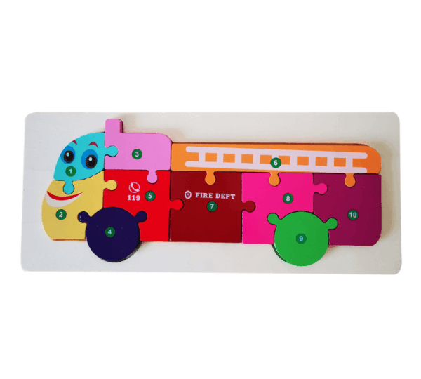Montessori Wooden Puzzle Toy for Kids – Educational Jigsaw with Numbers, Shapes & Colors – Learning Activity for Toddlers & Preschoolers