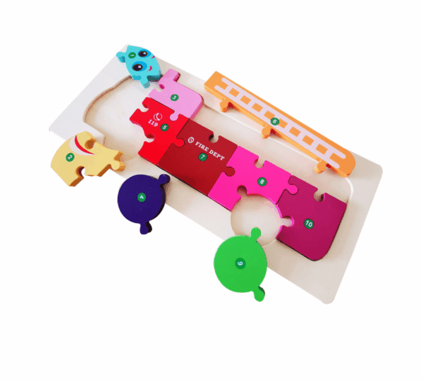 Montessori Wooden Puzzle Toy for Kids – Educational Jigsaw with Numbers, Shapes & Colors – Learning Activity for Toddlers & Preschoolers - Image 2