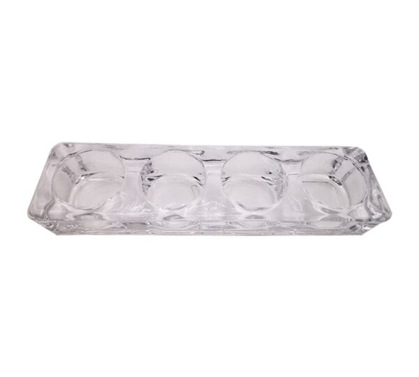 Elegant Glass Tealight Candle Holder with 4 Slots – Clear Crystal Design for Home Decor, Weddings, Spa, and Festive Ambience Lighting - Image 2
