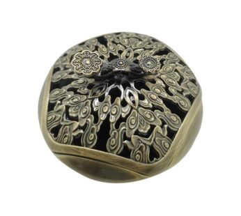 Vintage Floral Round Incense Burner – Perfect for Yoga and Meditation Spaces, Handcrafted Vintage Floral Pattern Round Incense Burner for Relaxation and Meditation