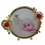 Floral Rose Gold Round Picture Frame 10x10 cm with Elegant Intricate Floral Design, HD Glass Front, Decorative Tabletop Display Frame for Wedding Photos, Graduation Memories, Baby Pictures, and Home Décor