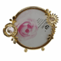 Floral Rose Gold Round Picture Frame 10x10 cm – Elegant Floral Design with HD Glass, Decorative Photo Frame for Weddings, Graduations & Home Décor