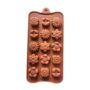 Floral Silicone Chocolate Mould with 15 Flower-Shaped Cavities, Non-Stick and Flexible Baking Tray Mold for Homemade Chocolates, Candies, and Treats – Brown