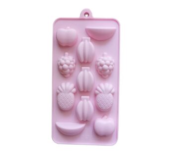 Fruit Shaped Silicone Mould Featuring Apple, Banana, Pineapple, and Raspberry Cavities – Flexible, Non-Stick, Food-Grade Silicone Tray Mold for Chocolate, Candy, Jelly, Baking, and Crafts – Durable and Easy to Clean