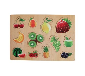 Wooden Fruits Puzzle Board – 12-Piece Educational Toy for Preschool Kids, Fun and Engaging Learning Activity Set