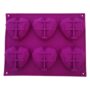 Geometric Heart Silicone Mould – 6-Cavity Purple Diamond Pattern Mold for Chocolate, Cake, Candy, and More – Flexible, Non-Stick, Reusable Silicone Tray for Baking, DIY Gifts, and Special Occasions