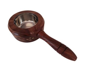 Handcrafted Wooden Incense Holder with Stainless Steel Bowl – Rosewood Design Featuring Intricate Inlay Details for Elegant Home Décor