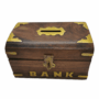 Handcrafted Wooden Money Box with Lock – Piggy Bank Coin Storage Box for Kids | Brown Wood Handicraft Gift for Children & Home Decor