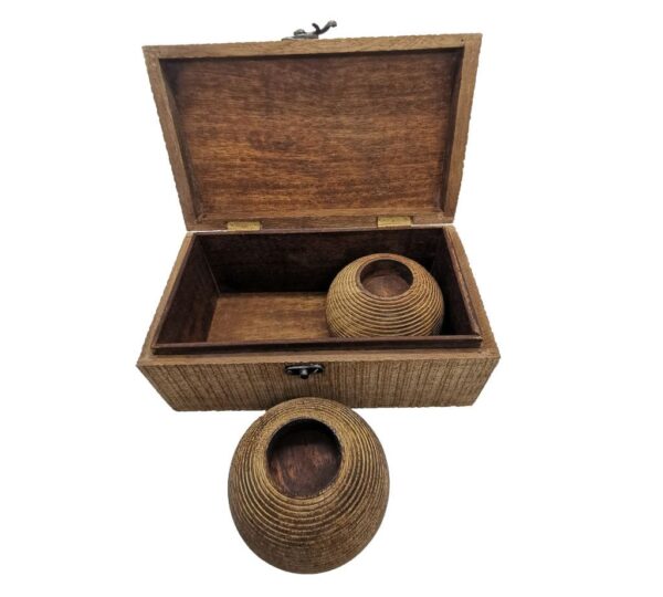 Handcrafted Wooden Storage Box with Camel and Palm Tree Design – Decorative Keepsake Organizer with Brass Latch for Jewelry, Trinkets, and Gifts - Image 2