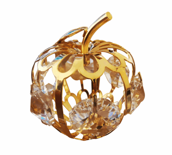 Handmade 24K Gold Plated Apple & Pear Figurine – Decorated with Swarovski Crystals | Sparkling Table Décor Ornament | Luxury Gift & Elegant Interior Accent - Image 4