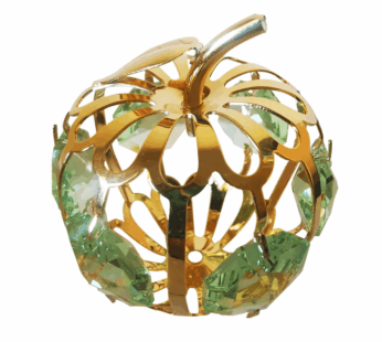 Handmade 24K Gold Plated Apple & Pear Figurine – Decorated with Swarovski Crystals | Sparkling Table Décor Ornament | Luxury Gift & Elegant Interior Accent