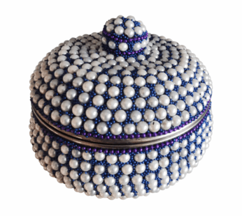 asmiat Pearl Beaded Jewelry Box – Handmade Jewelry Organizer for Women & Girls | Elegant Storage for Earrings, Rings, Necklaces & Bracelets