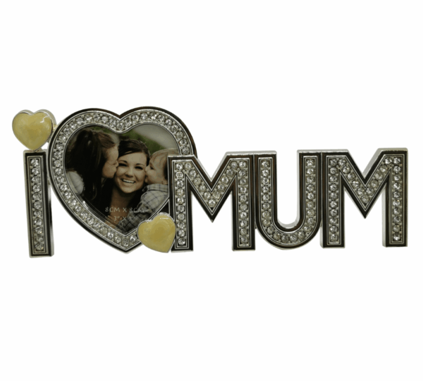 Heart Shaped I Love Mum Photo Frame – Mother’s Day Gift for Mom – Elegant Tabletop Picture Frame Keepsake for Home Décor – Sentimental Gift for Birthday, Christmas, or Special Occasions - Image 2
