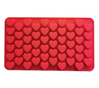 Heart-Shaped Silicone Ice Cube Mold Tray – 55-Cavity Mini Heart Design, Flexible and Reusable Red Silicone Mould for Ice Cubes, Chocolate, Candy, Jelly, and More – Ideal for Valentine’s Day, Parties, and Special Occasions